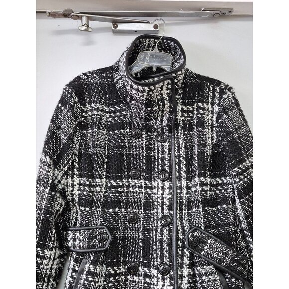 IZ BYER Women's Double Breasted White/ Black Pea Coat Size XL - Picture 4 of 10